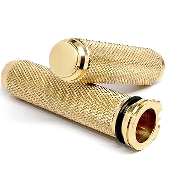 送料無料！真鍮（ブラス）製グリップ！1インチハンドル用　管121625 真鍮 BRASS ハンドル グリップ ハーレー ショベル パン ナックル